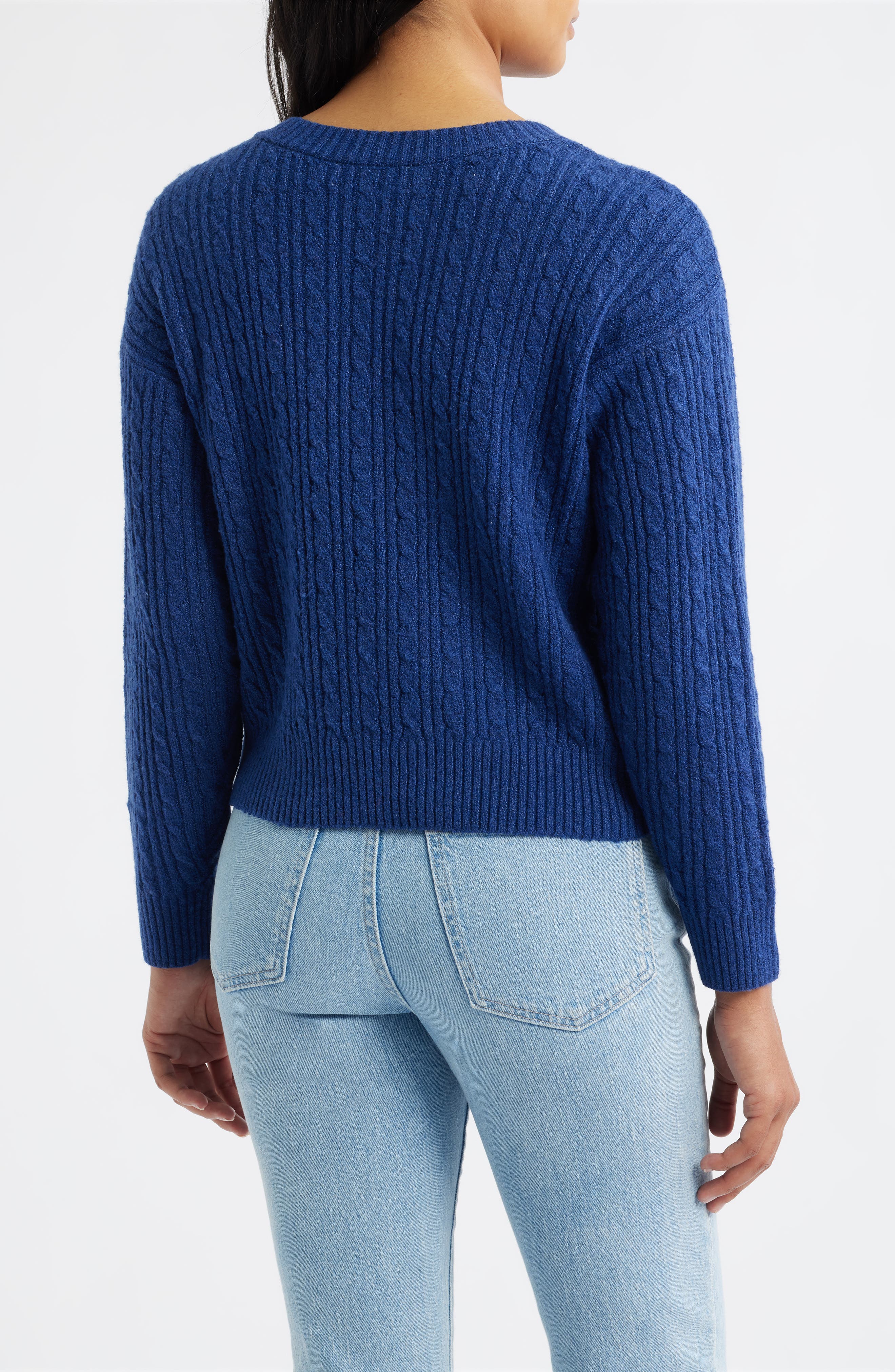 Cable V-Neck Sweater - image 4