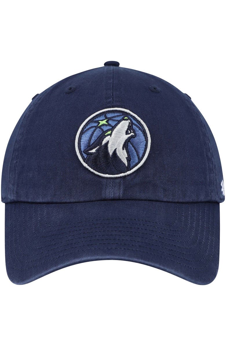 '47 Men's '47 Navy Minnesota Timberwolves Alternate Logo Clean Up Adjustable Hat, Alternate, color, Navy
