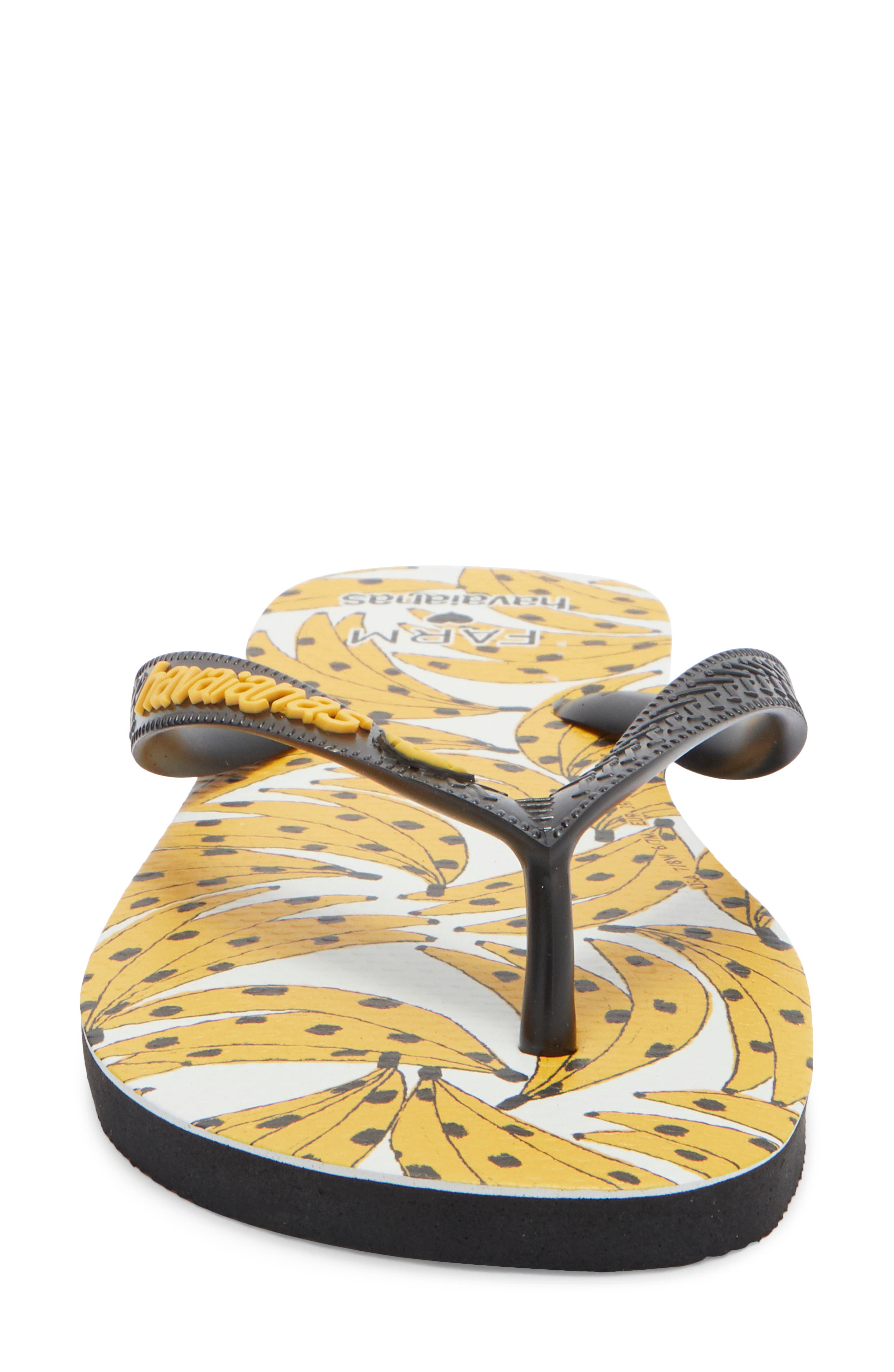 Havaianas x Farm Rio Bananica Flip Flop, Alternate, color, Black