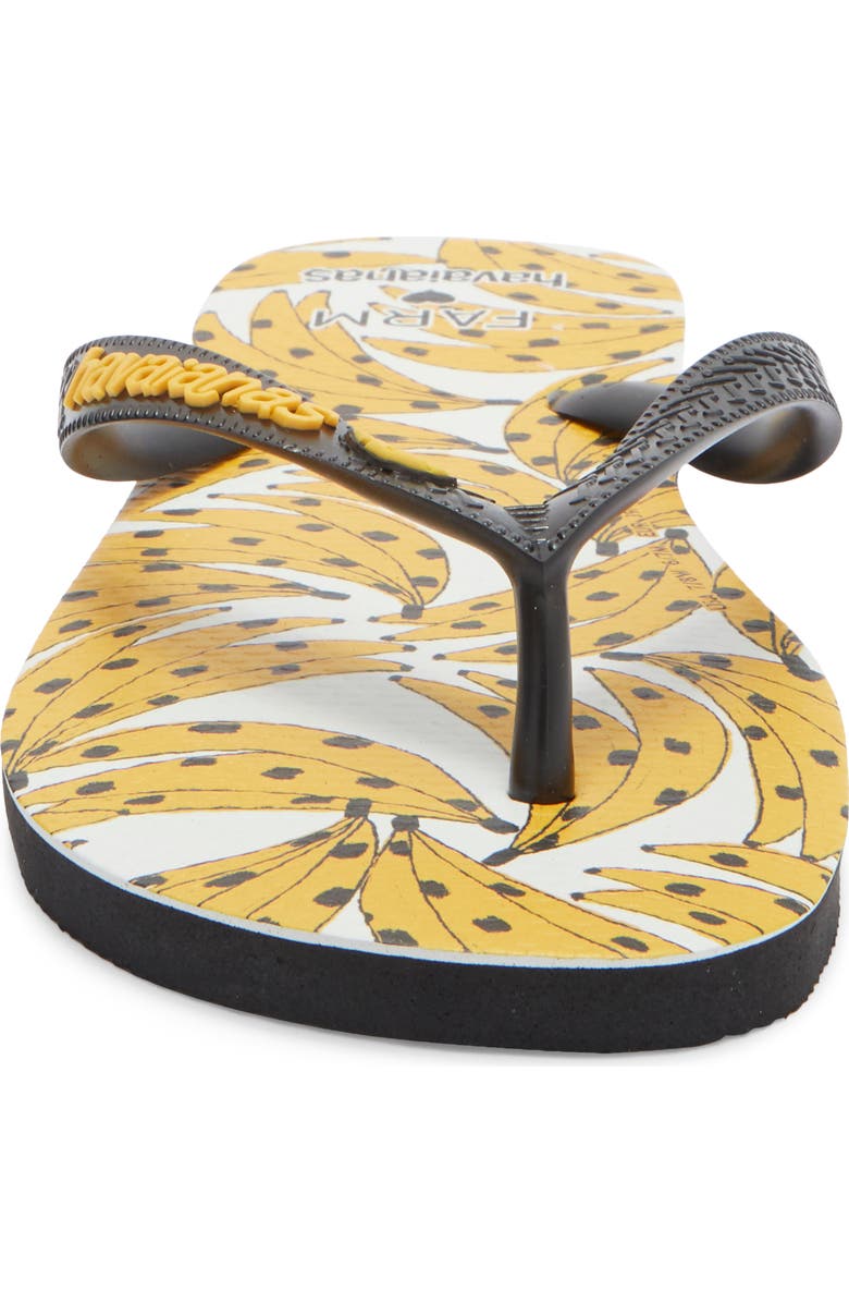 Havaianas x Farm Rio Bananica Flip Flop, Alternate, color, Black