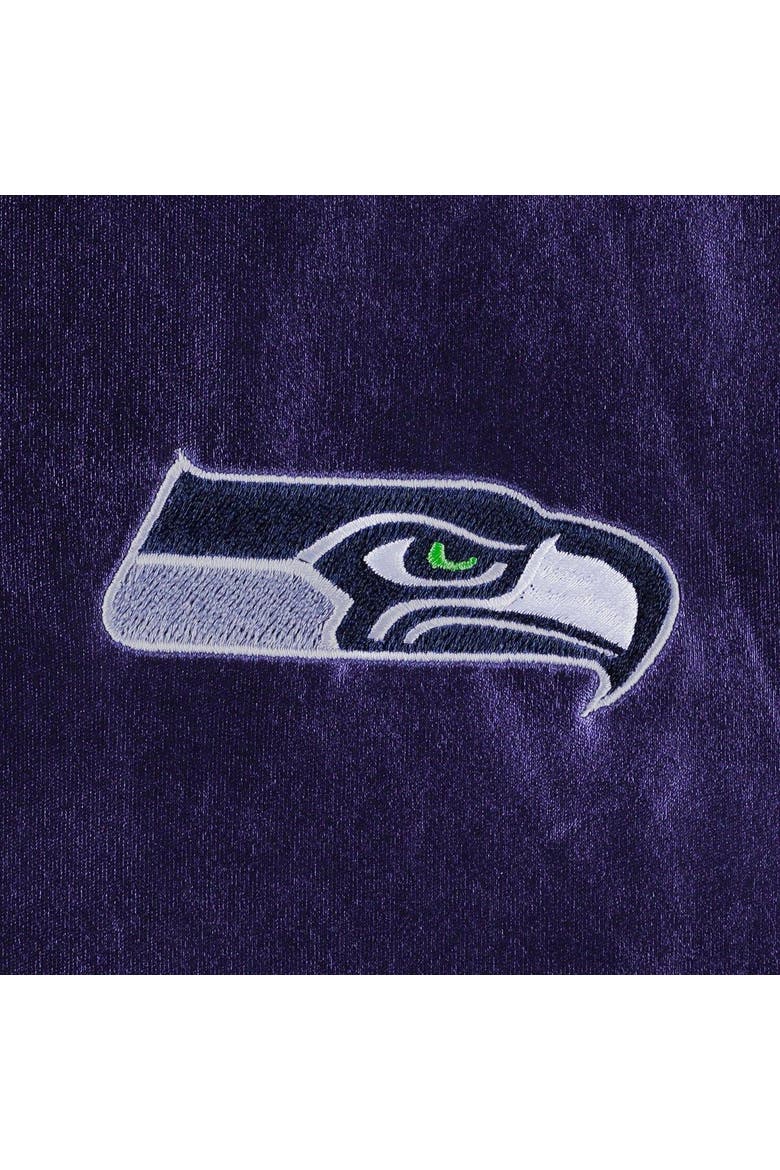 Men's The Wild Collective College Navy Seattle Seahawks Metallic Bomber Full-Snap Jacket, Alternate, color, Navy