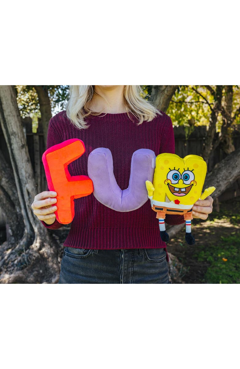 Toynk Nickelodeon SpongeBob SquarePants "FUN" 10-Inch Plush, Alternate, color, Yellow