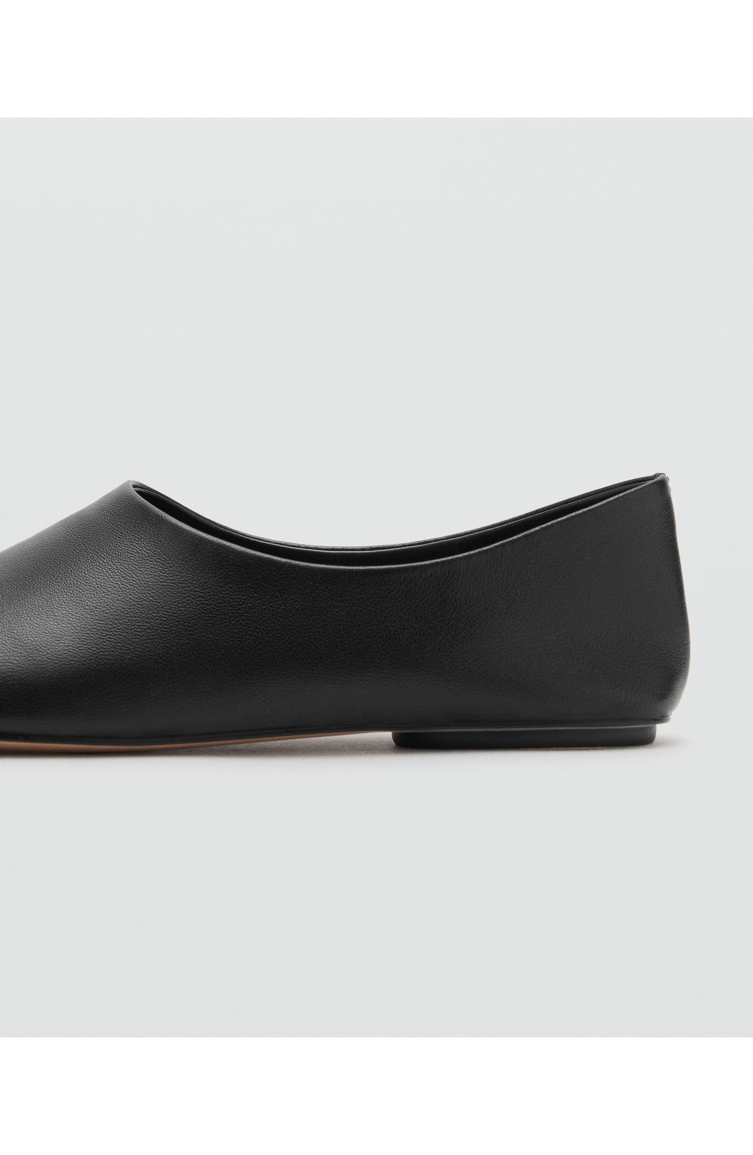 MANGO Leather Slip-On Shoe, Alternate, color, Black