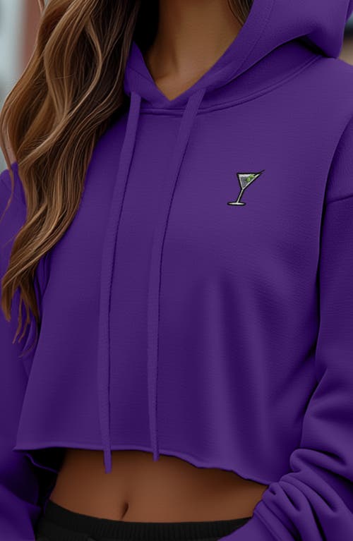 Shop Dalix Martini Cropped Hoodie In Team Purple