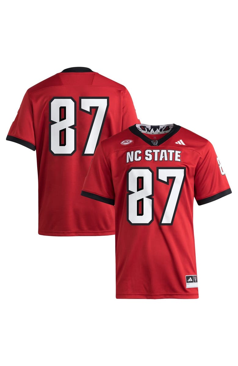 adidas Men's adidas #87 Red NC State Wolfpack Premier Jersey, Main, color, Red