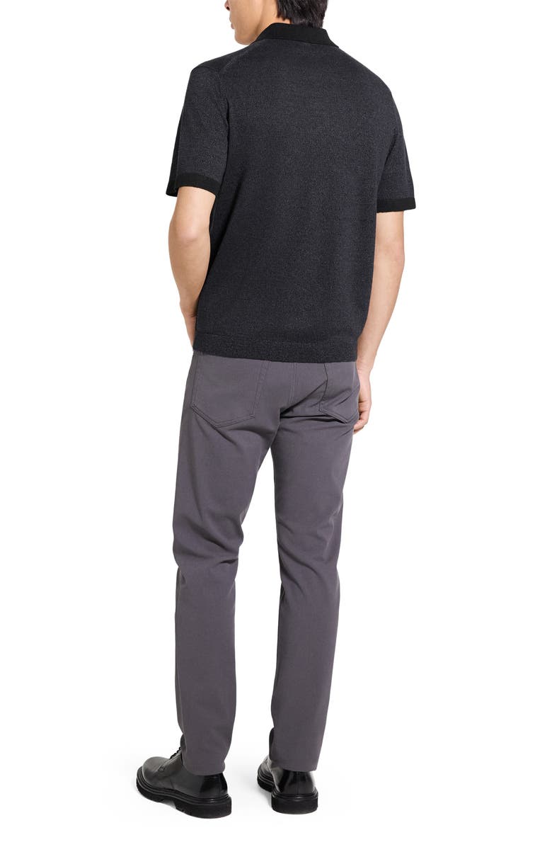 Theory Linen & Silk Polo, Alternate, color, Black