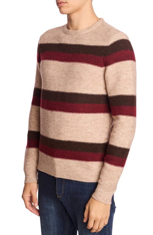 Paisley & Gray Stripe Crewneck Sweater In Brown