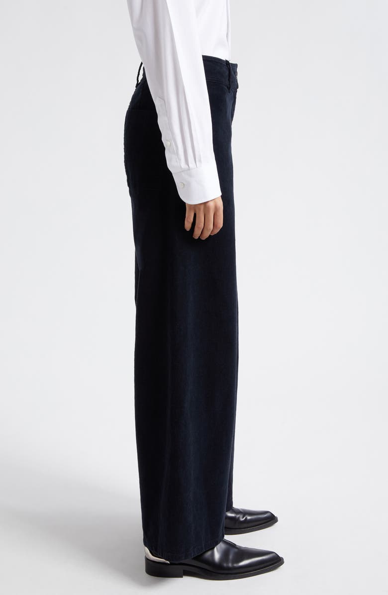 Nili Lotan Megan Corduroy Wide Leg Pants, Alternate, color, Midnight