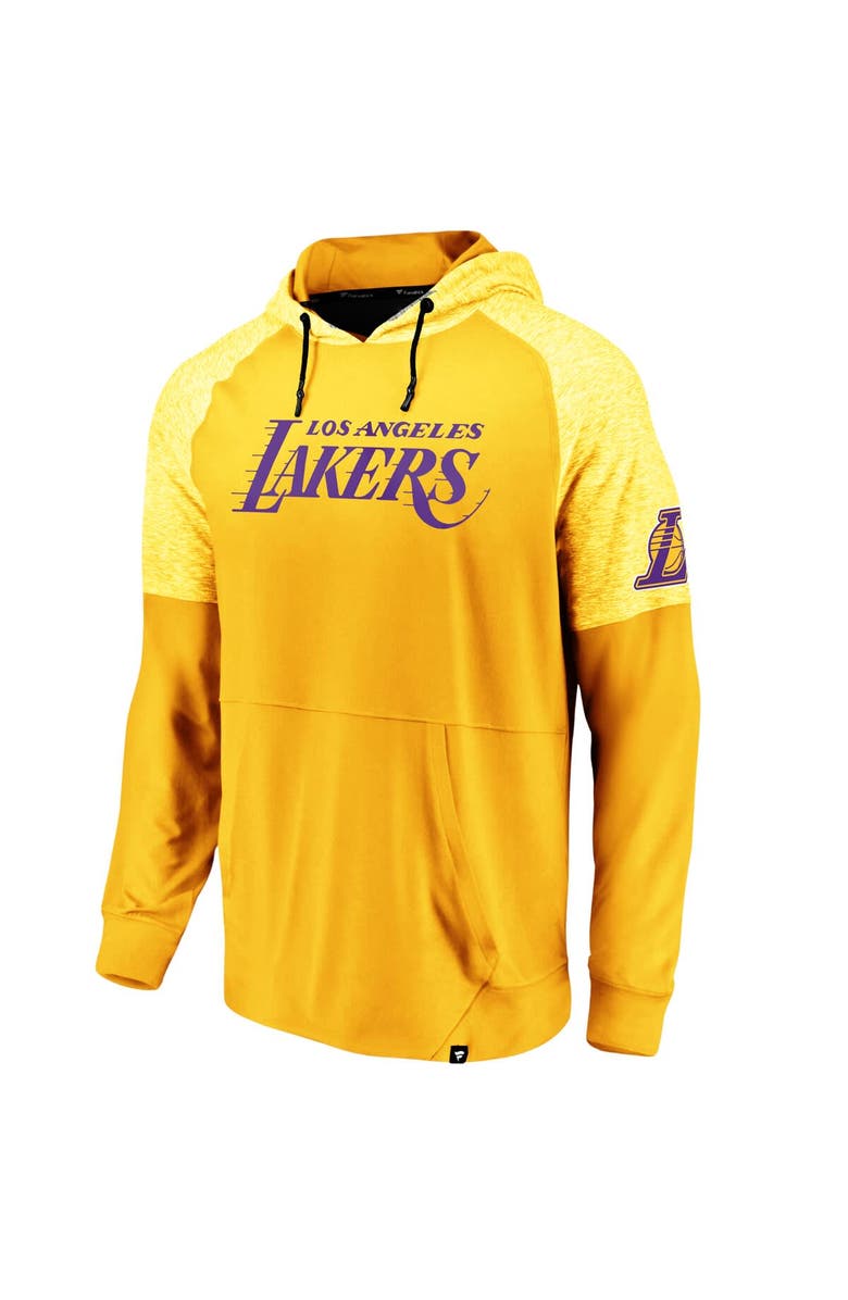 FANATICS Men's Fanatics Branded Gold Los Angeles Lakers Made To Move Space Dye Raglan Pullover Hoodie, Alternate, color, 