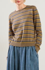 FREEMARKET Striped Crewneck Sweater