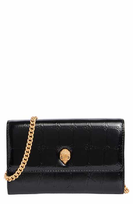Kurt Geiger London Kensington Croc Embossed Leather Wallet On A Chain