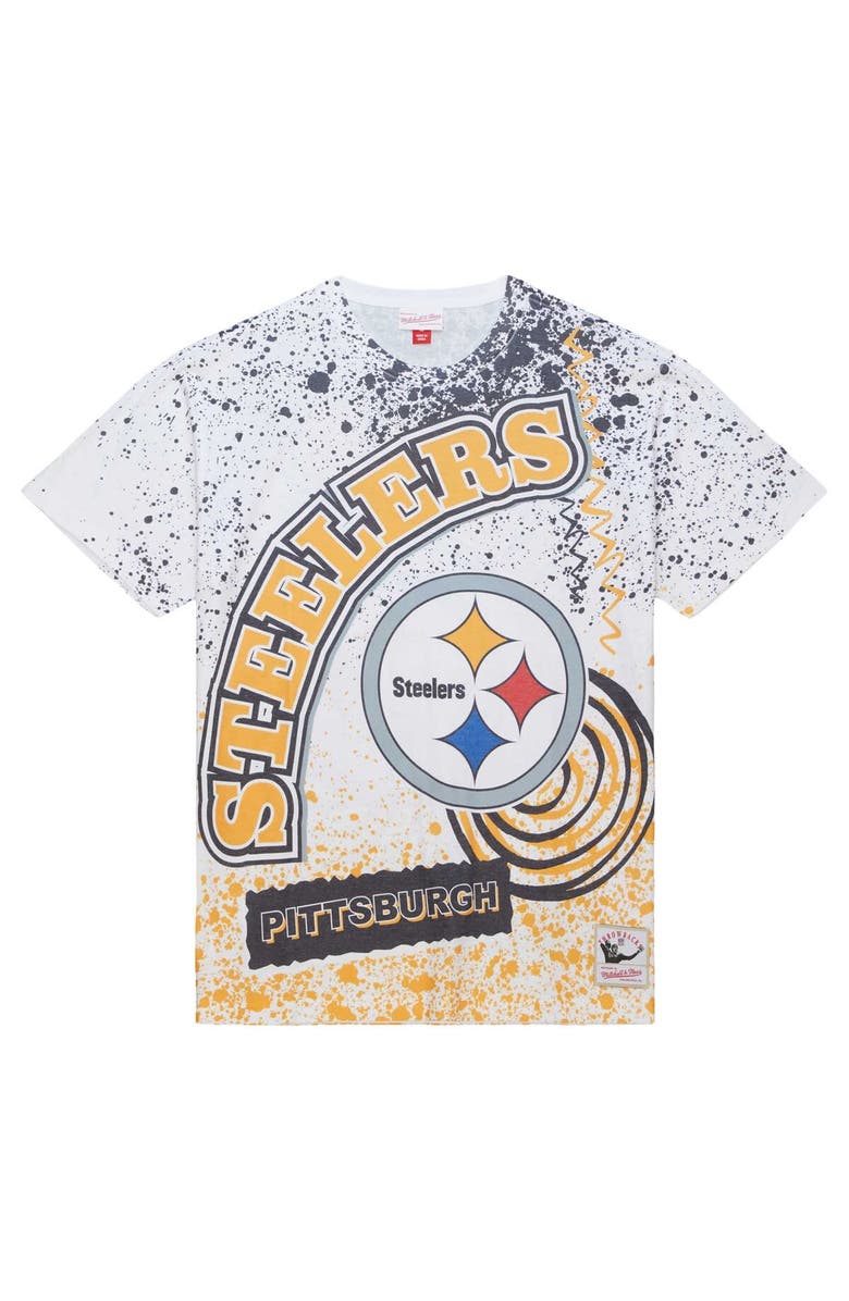 Mitchell & Ness Men's Mitchell & Ness White Pittsburgh Steelers Team Burst Sublimated T-Shirt, Alternate, color, White