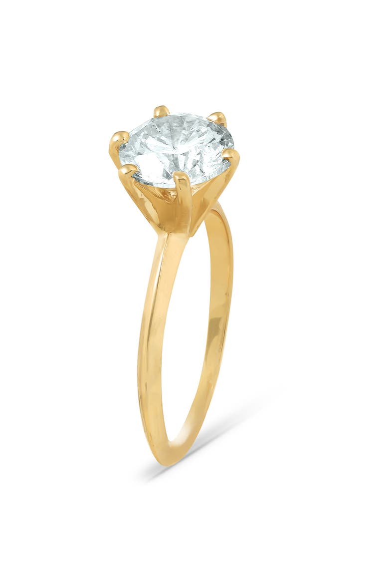 2 Ct Round Solitaire Diamond Engagement Ring 14k Gold, Alternate, color, 14k Yellow Gold