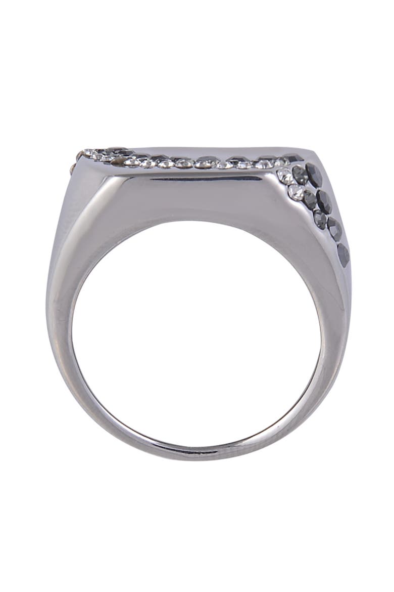 Crystal Geometric Signet Ring, Alternate, color, SILVER