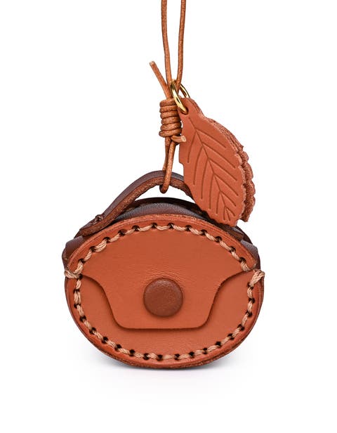 Oval Genuine Leather Two Tone Mini Charm