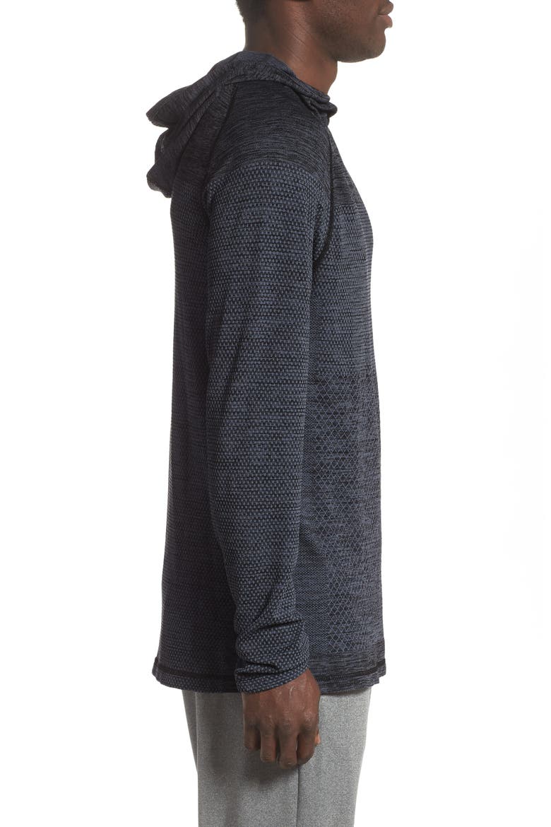Seamless Performance Pullover Hoodie, Alternate, color, BLACK OXIDE MELANGE