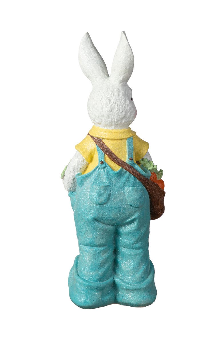 Glitzhome 17"H Easter Resin Bunny Girl or Boy Table Decor, Alternate, color, Blue