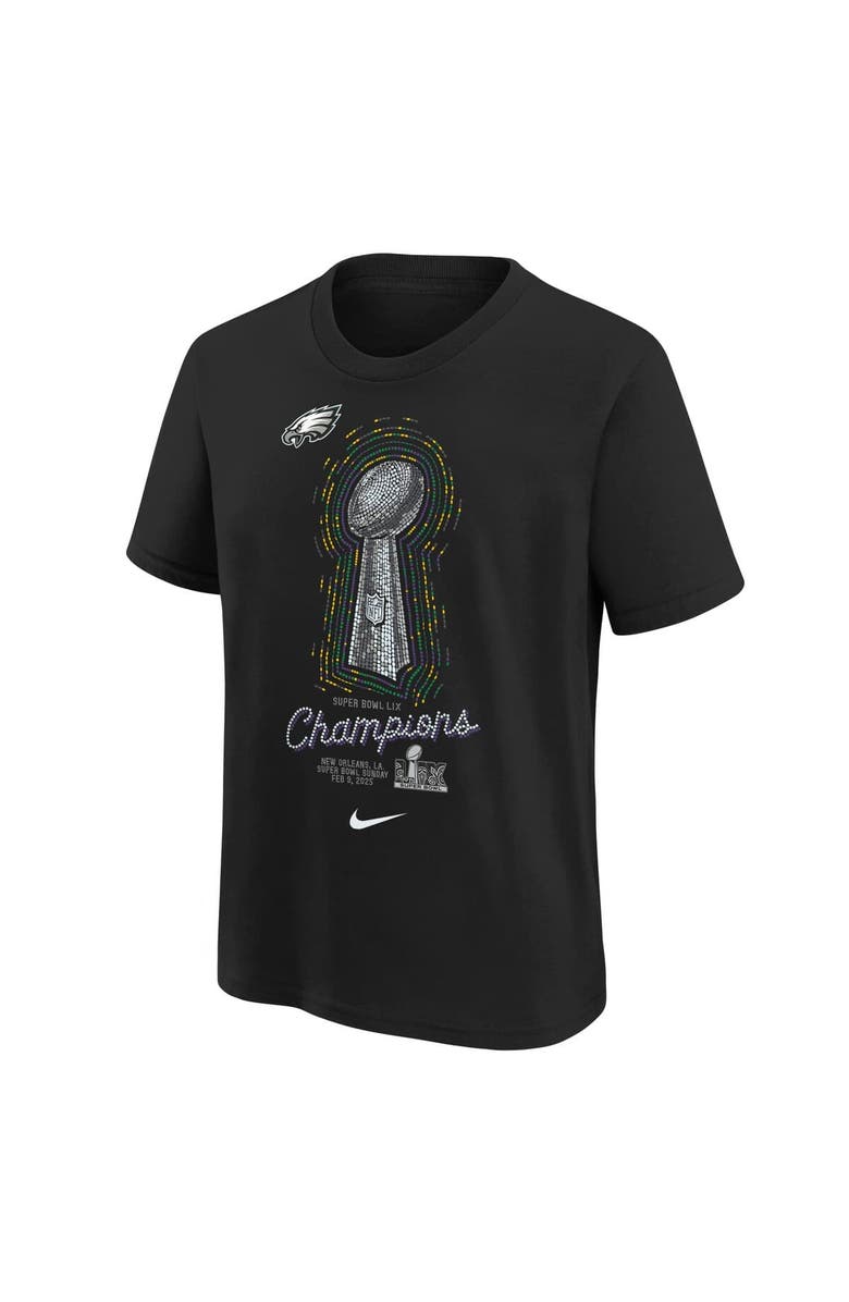 Nike Youth Nike  Black Philadelphia Eagles Super Bowl LIX Champions Lombardi Trophy T-Shirt, Alternate, color, 