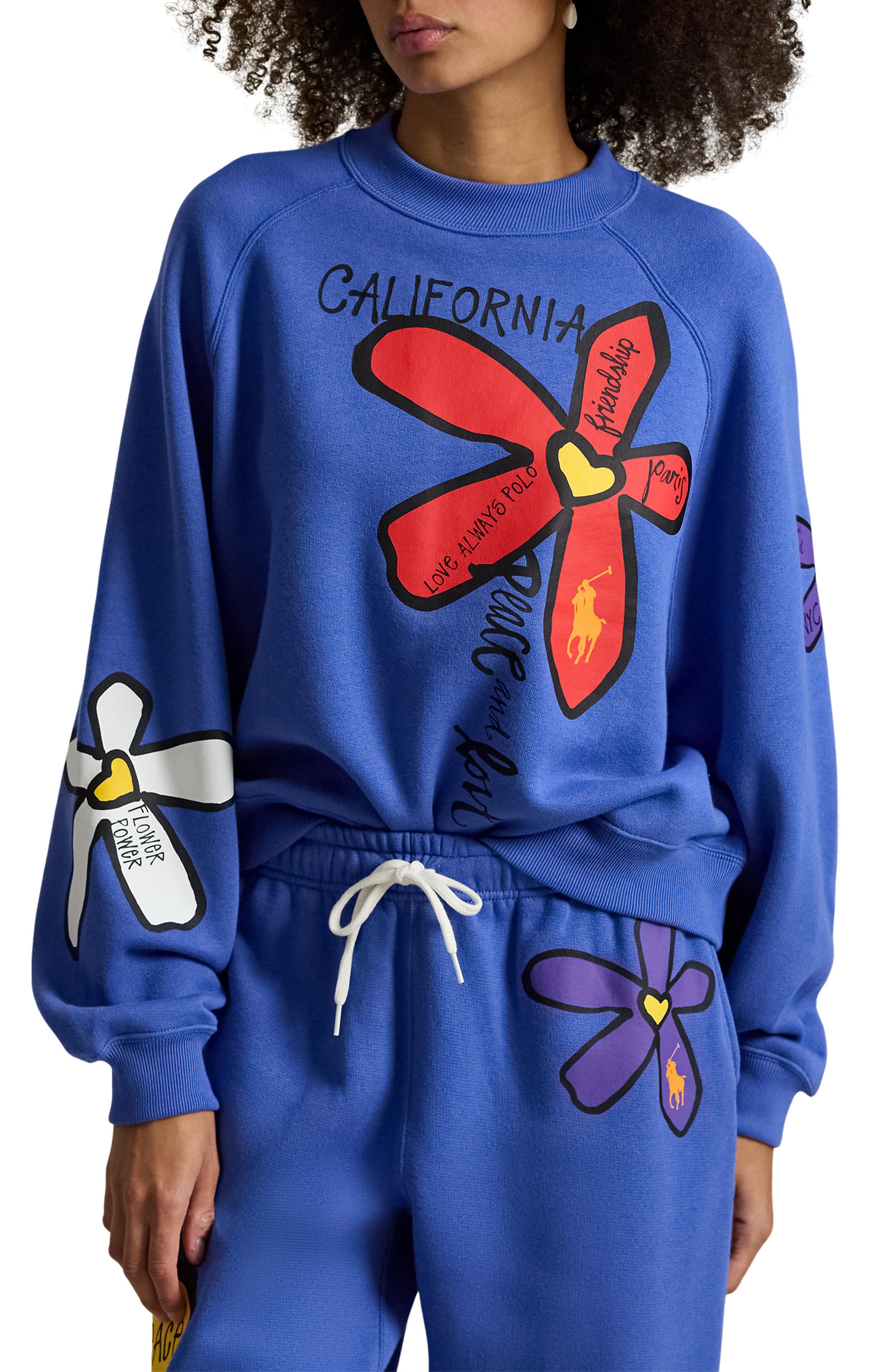 Polo Ralph Lauren Floral Graphic Sweatshirt (Women) | Nordstrom