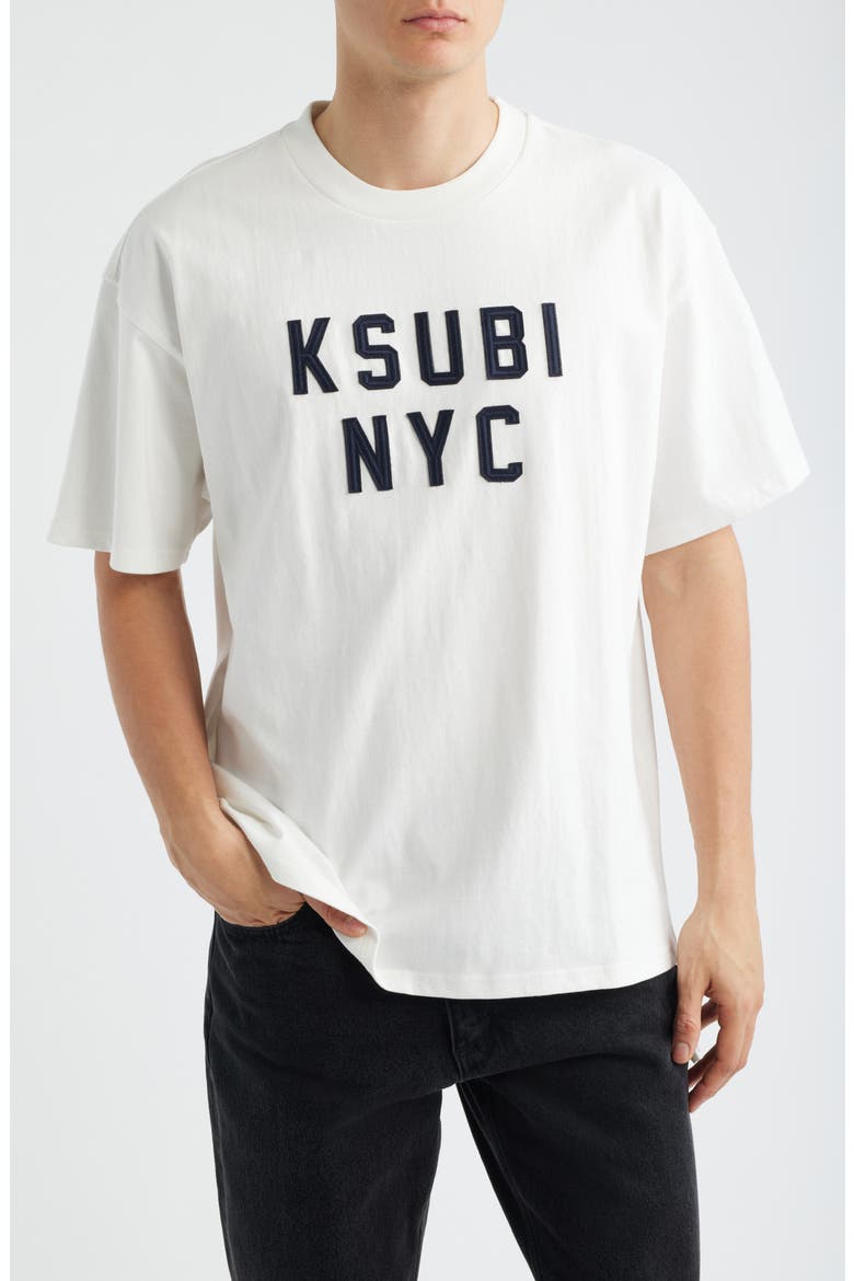 NYC Ekcess Oversize Graphic T-Shirt, Main, color, WHITE