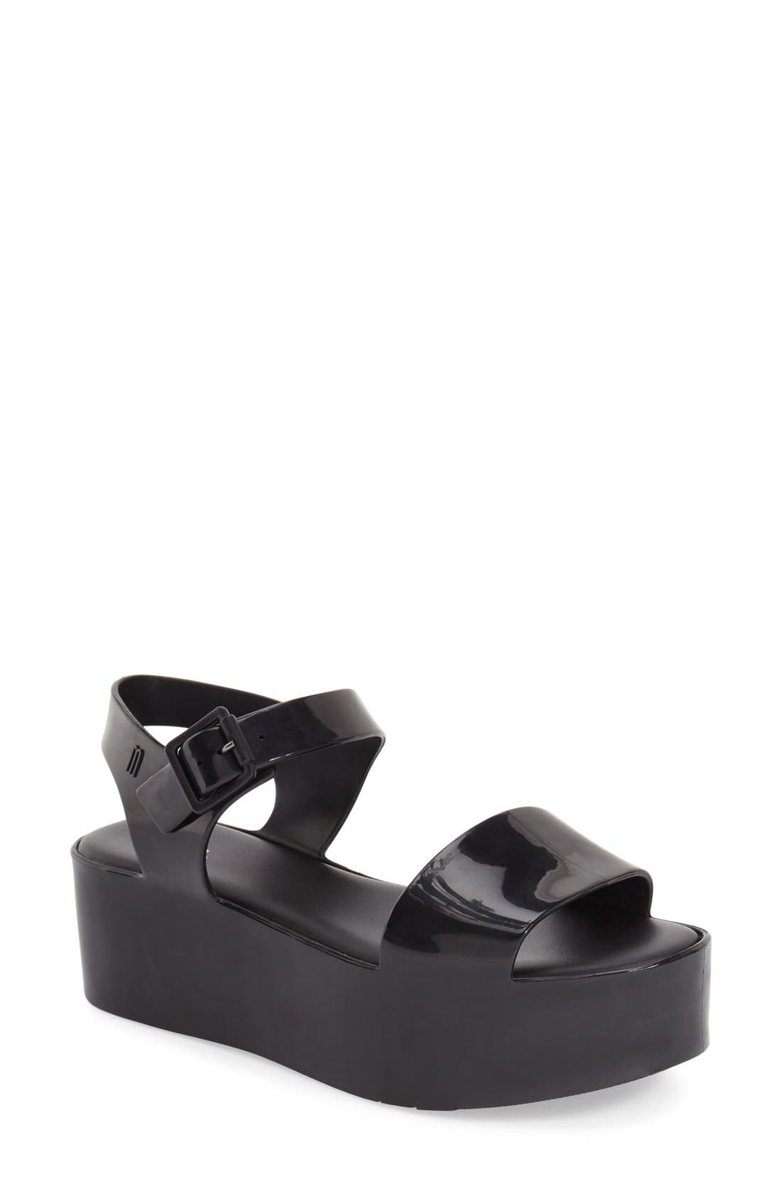 Mar Platform Sandal, Main, color, BLACK / BLACK