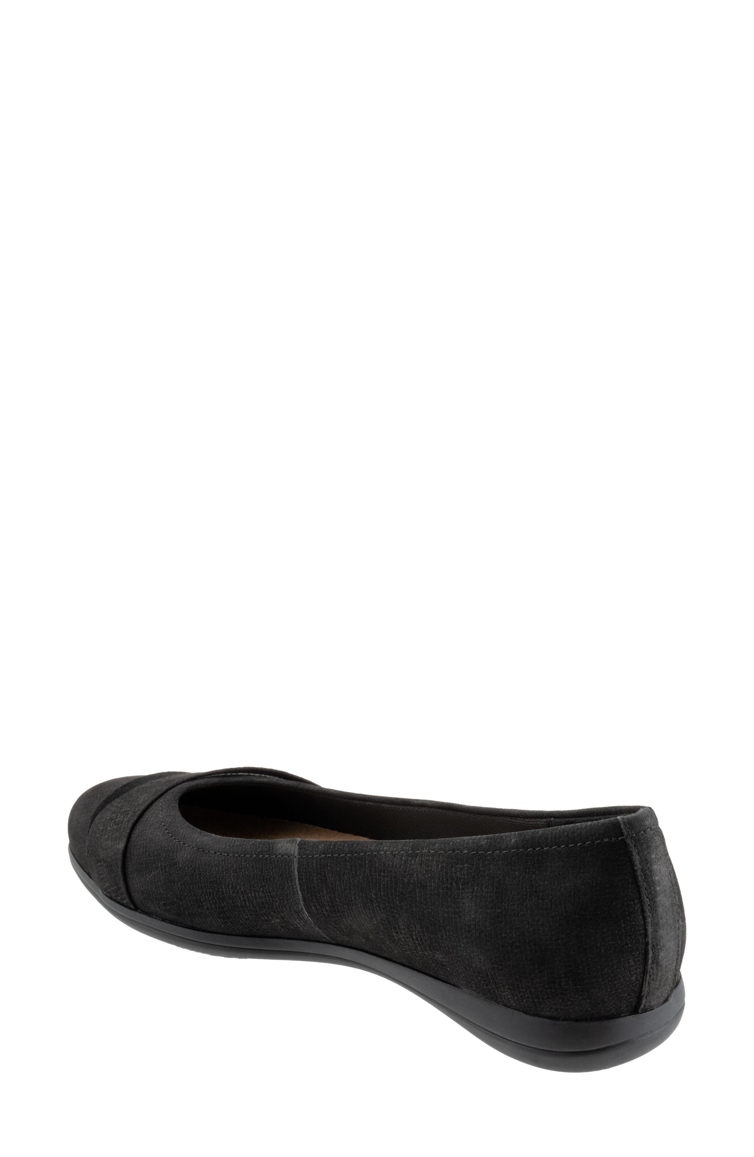 Danni Leather & Suede Flat, Alternate, color, BLACK NUBUCK