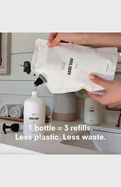 Public Goods Hand Soap And Refill Set In Transparent