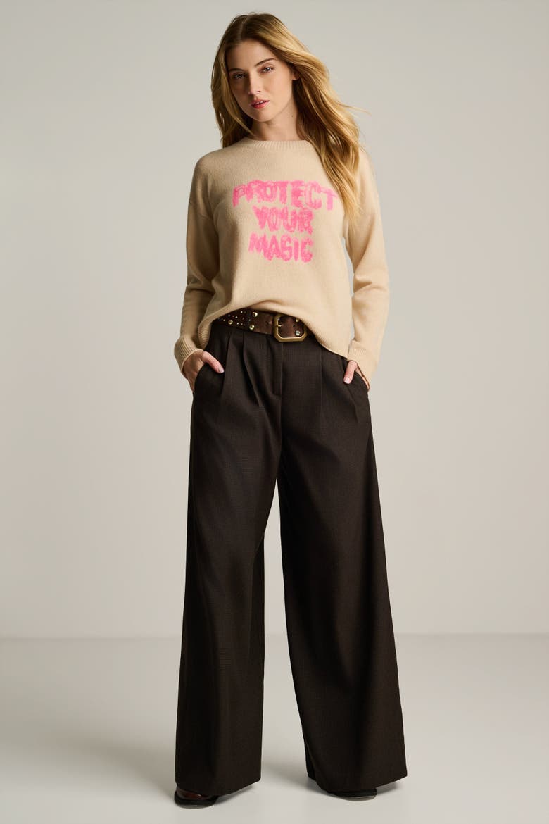 Protect Your Magic Cashmere Sweater, Alternate, color, Latte