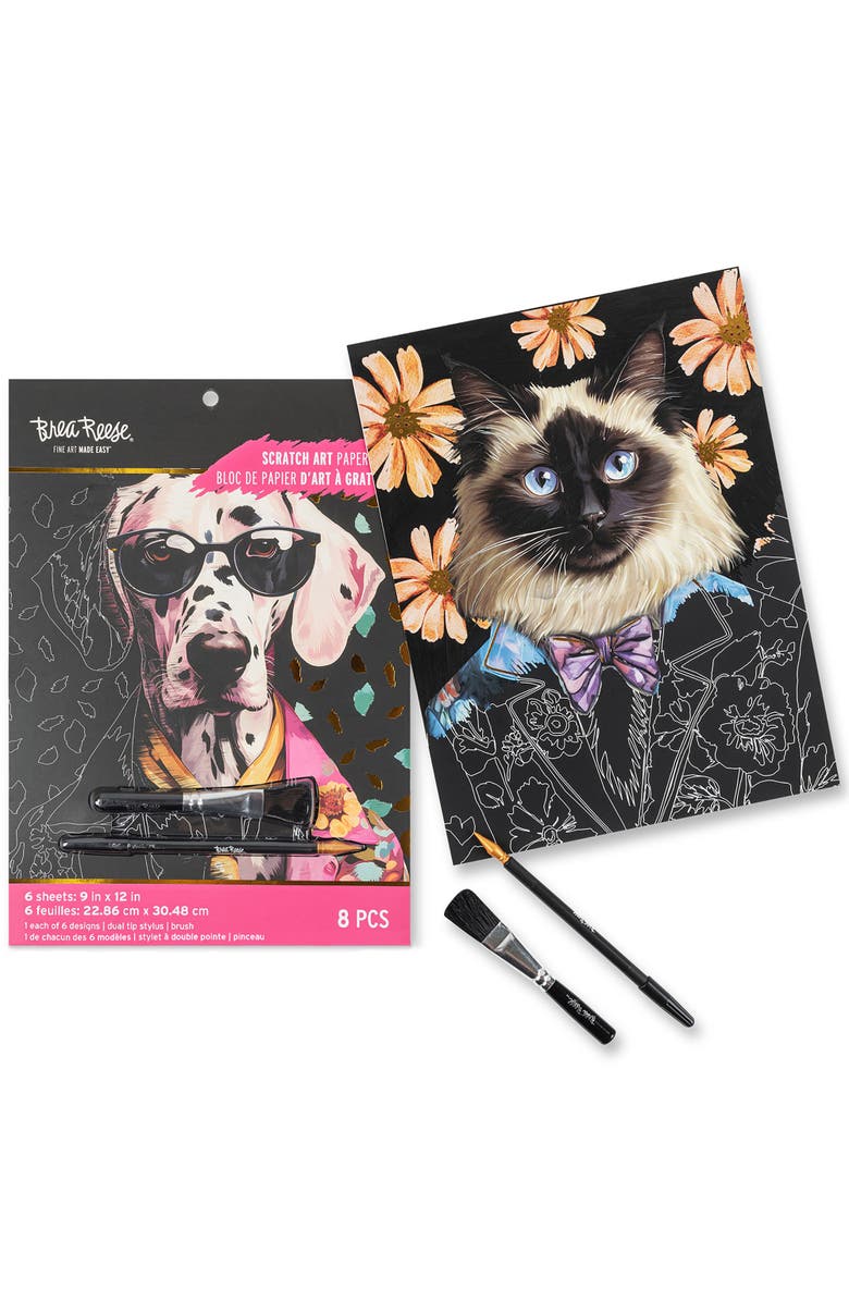 Brea Reese Scratch Art Paper Pad, Pet Fashion, Alternate, color, Multicolored