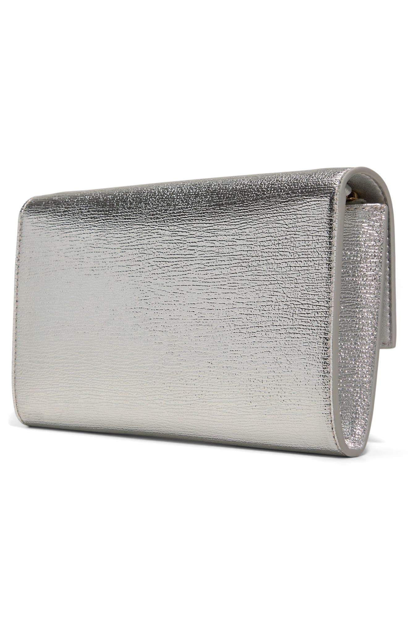 Luna Metallic Leather Crossbody Bag, Alternate, color, SILVER