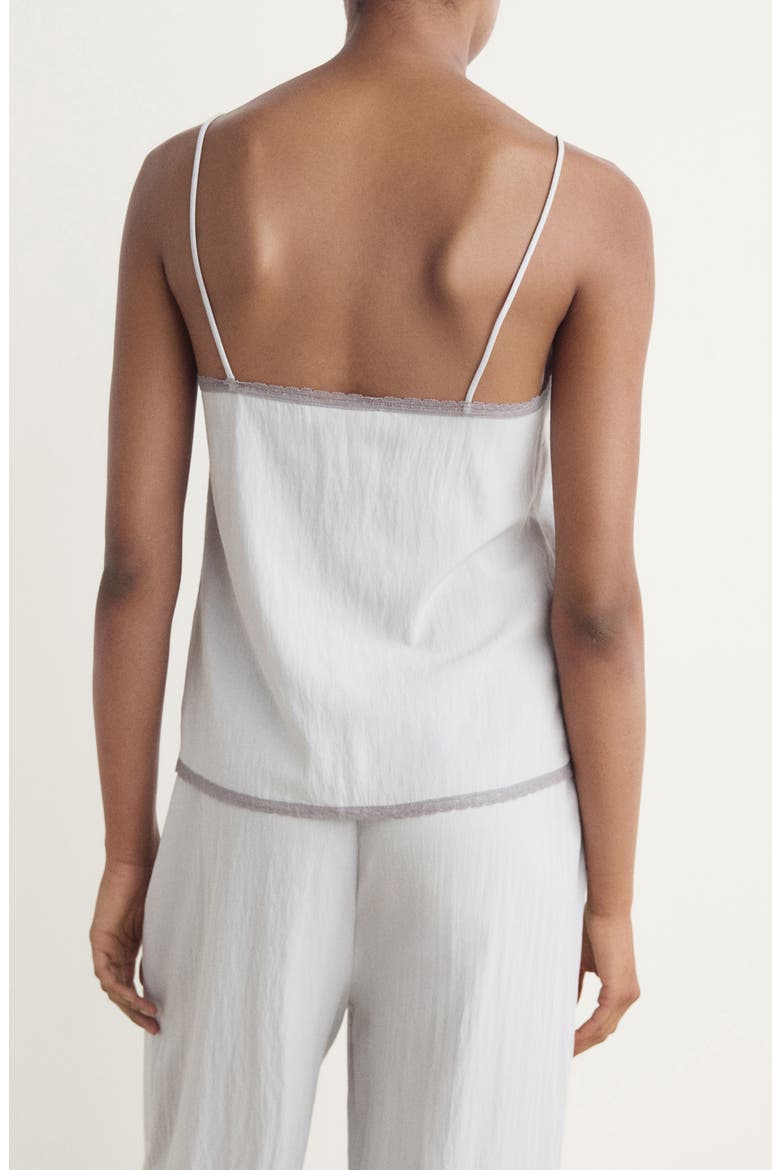 Lace Trim Pajama Top, Alternate, color, LIGHT/ PASTEL GREY