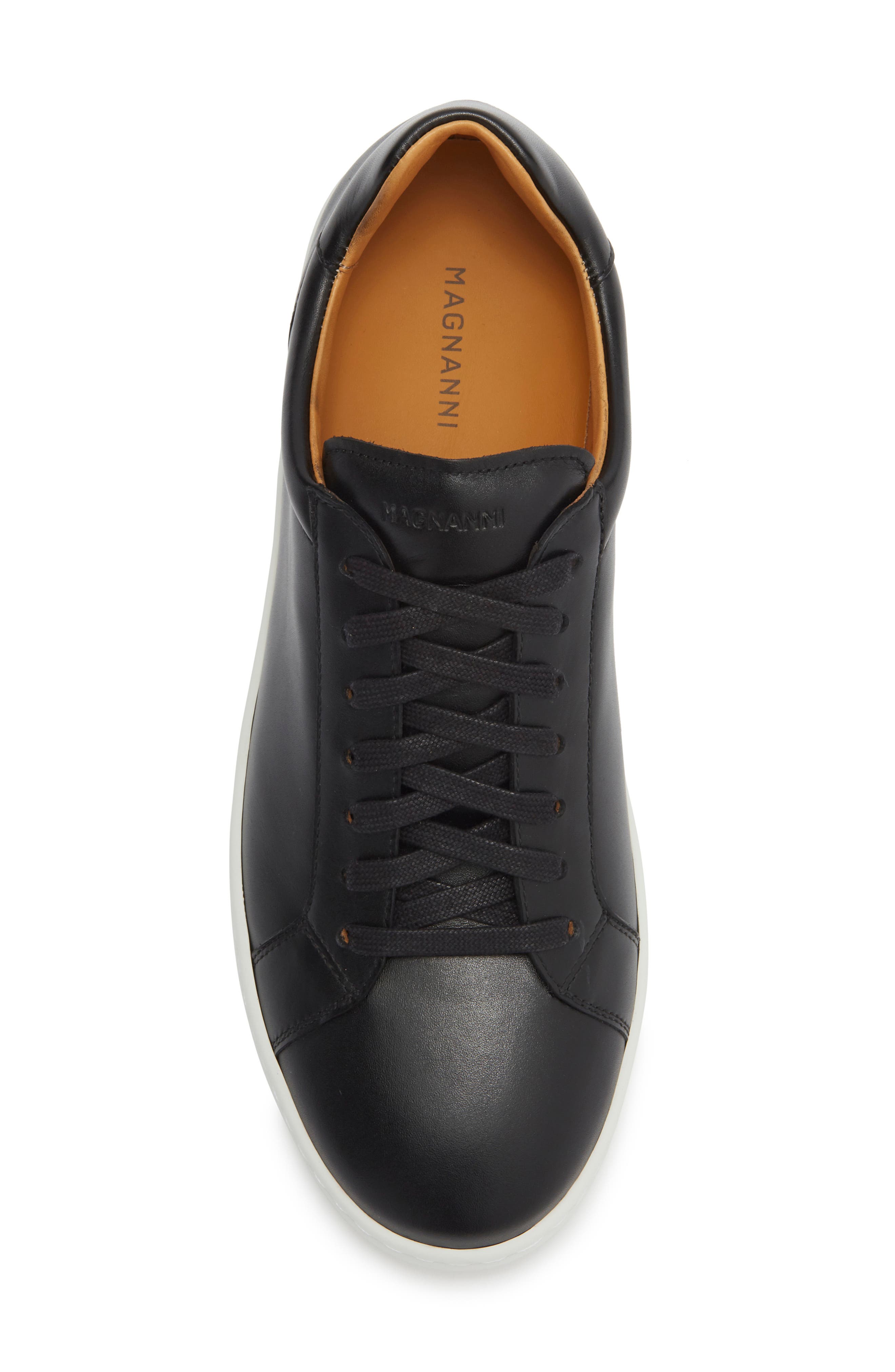 Elonso Leather Sneaker, Alternate, color, BLACK LEATHER WHITE SOLE