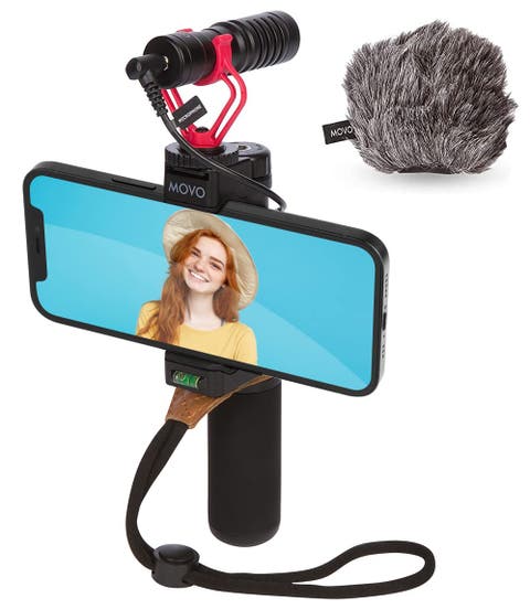 PR-2-PM Smartphone Video Rig with Shotgun Microphone, Grip Handle, 
Wrist Strap for Smartphones