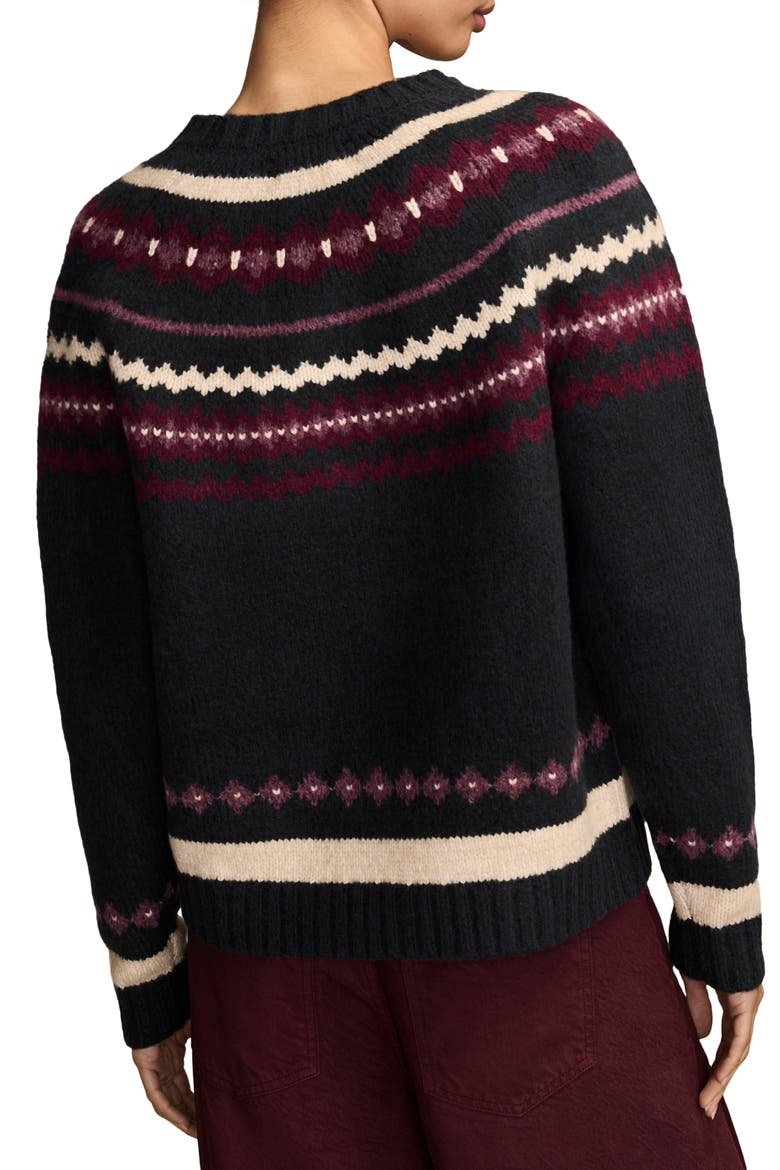 Fair Isle Crewneck Sweater, Alternate, color, BLACK IRIS