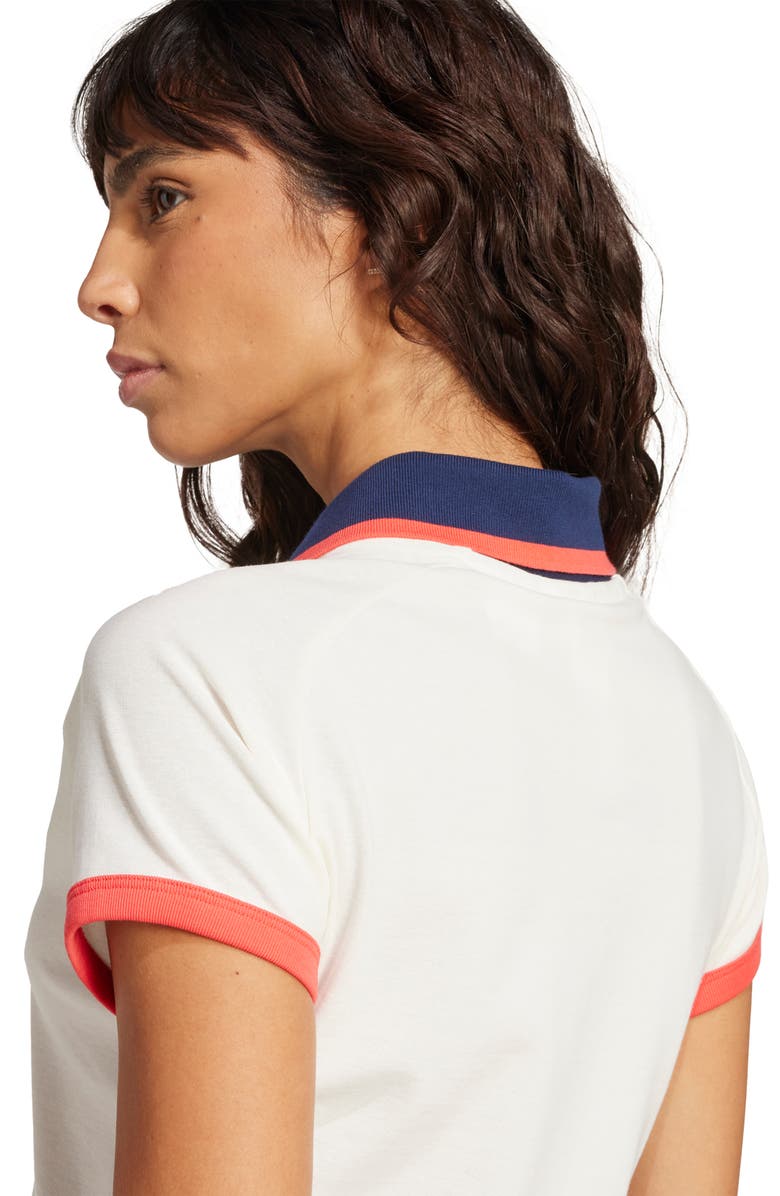 adidas Trefoil Logo Stretch Cotton Piqué Polo, Alternate, color, Owhite