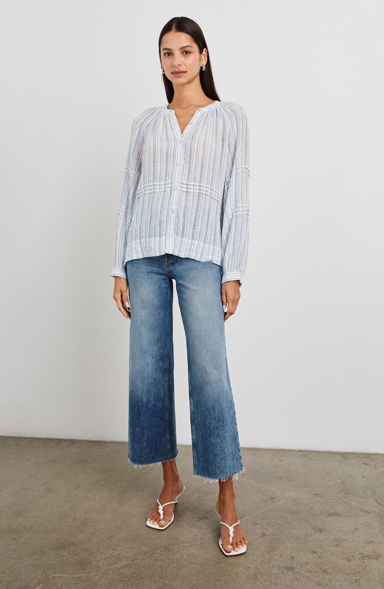 Rails Frances Stripe Linen Blend Button-Up Shirt, Alternate, color,