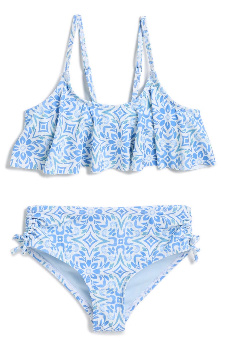 Roxy Kids' Fresco Tile Two-Piece Swimsuit, Main, color,