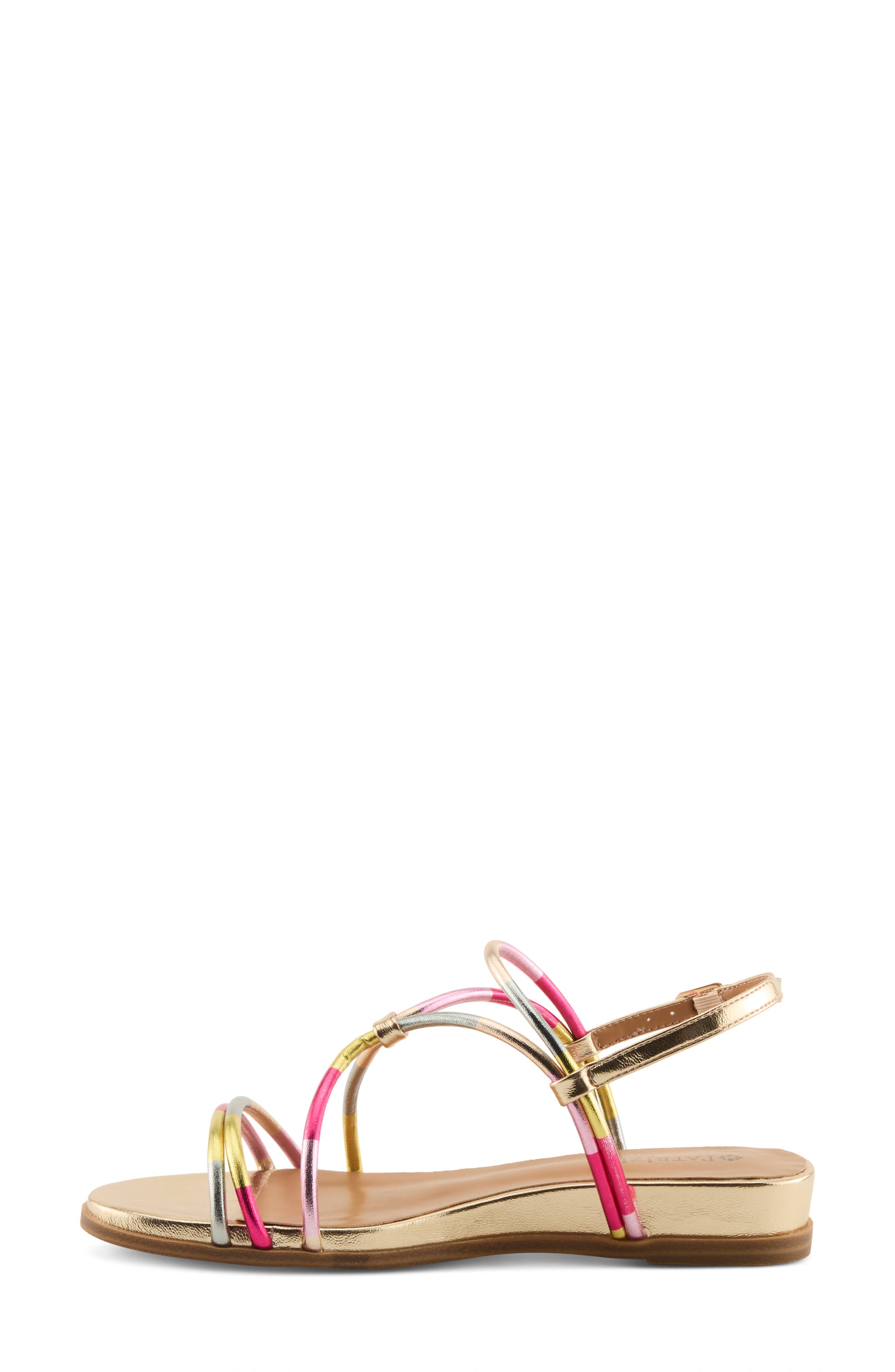 Pandya Faux Leather Sandal, Alternate, color, SOFT GOLD MULTI