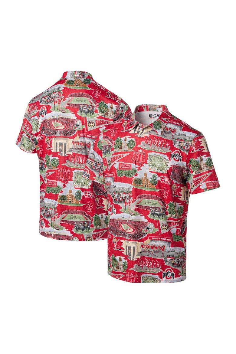 Men's Reyn Spooner Scarlet Ohio State Buckeyes Scenic Polo, Main, color, Scarlet