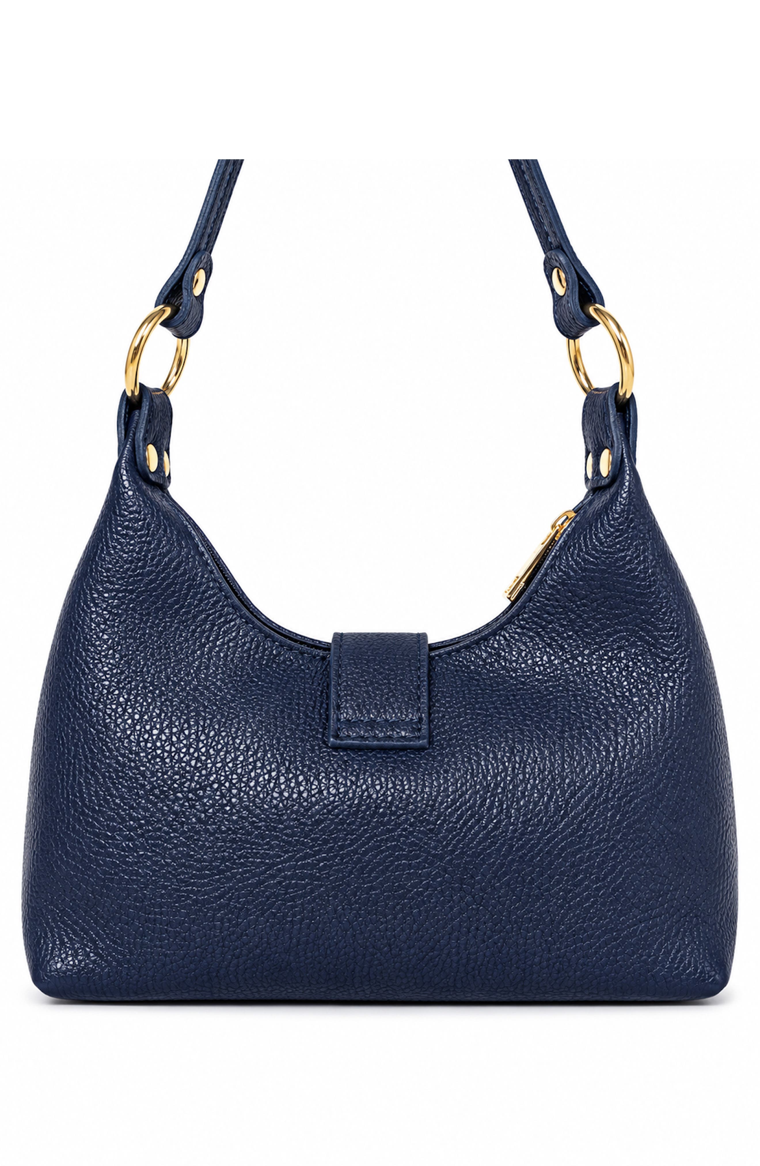Giselle Leather Shoulder Bag, Alternate, color, DENIM BLUE