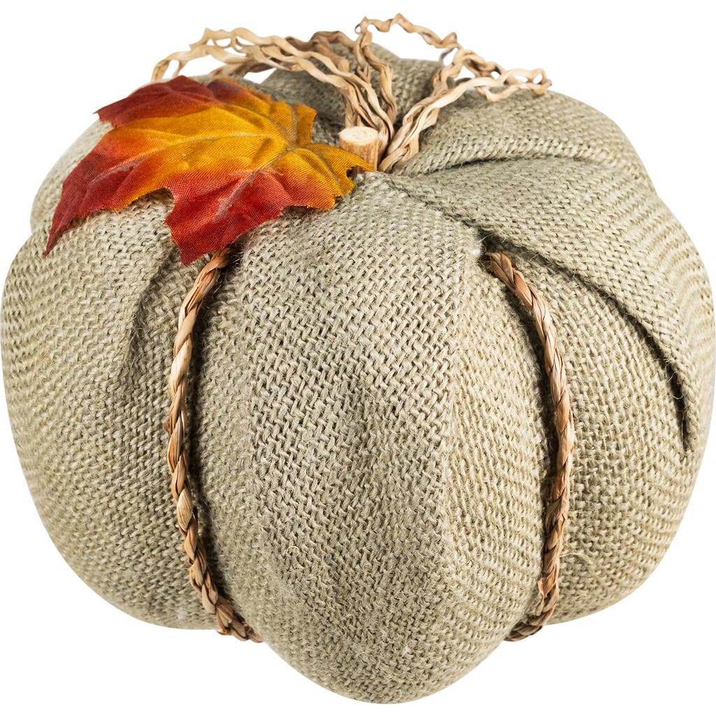 Northlight Burlap And Jute Fall Harvest Pumpkin Decoration In Green