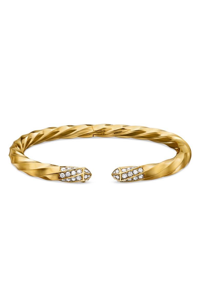 David Yurman Cable Edge<sup>®</sup> Bracelet in 18K Yellow Gold with Diamonds, 5.5mm, Alternate, color, 18K Gold Recycled