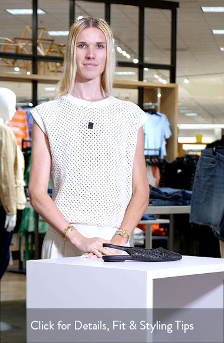 Diego Slingback Pointed Cap Toe Raffia Flat, sales video thumbnail