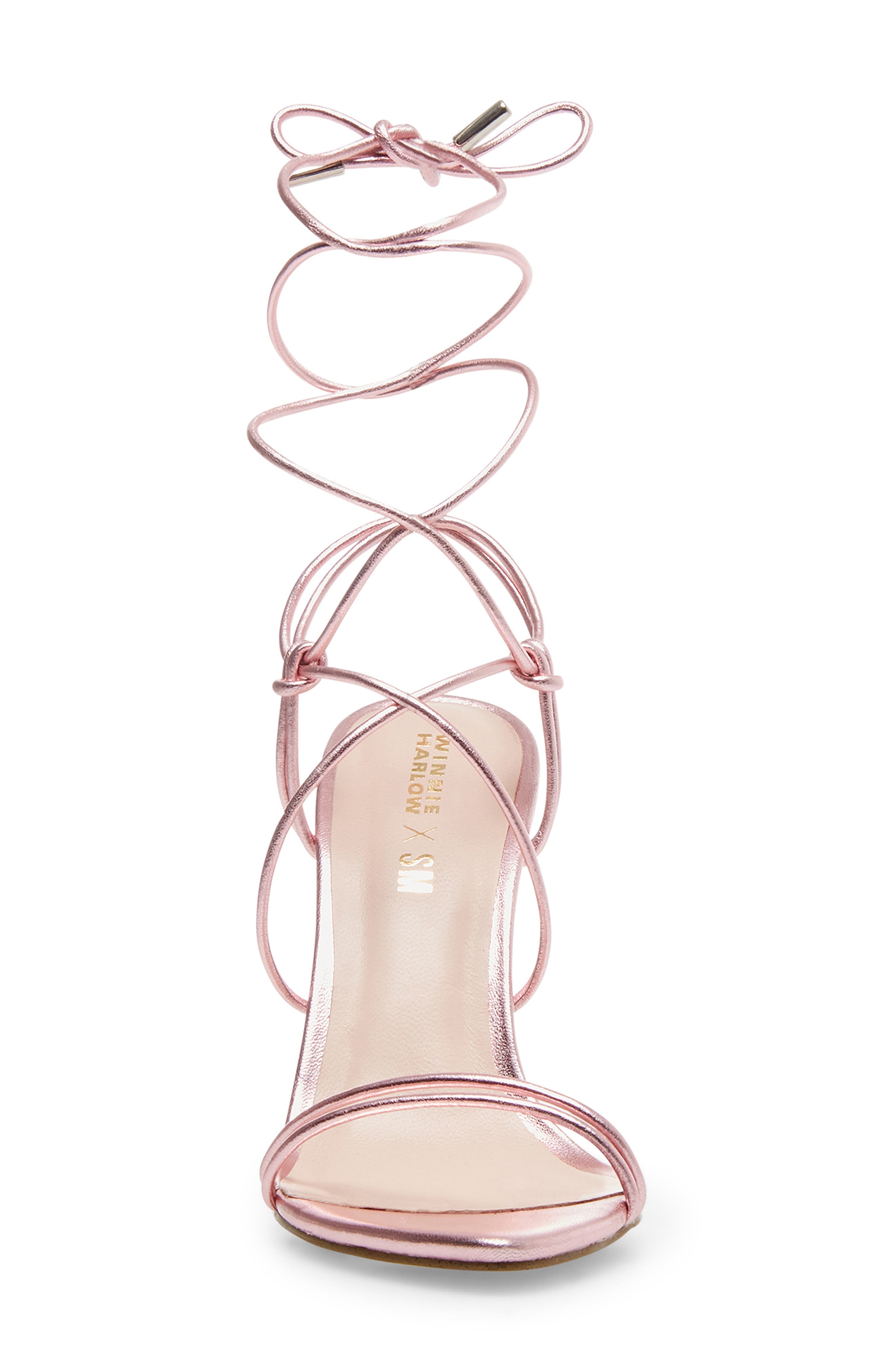 Steve Madden Winnie Harlow x Steve Madden Badgirl Ankle Wrap Stiletto Sandal, Alternate, color, 