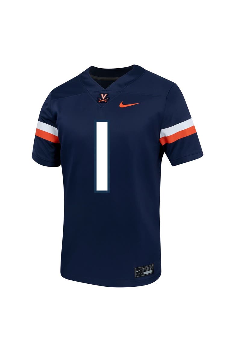 Men's Nike #1 Navy Virginia Cavaliers Untouchable Football Jersey, Alternate, color, Navy
