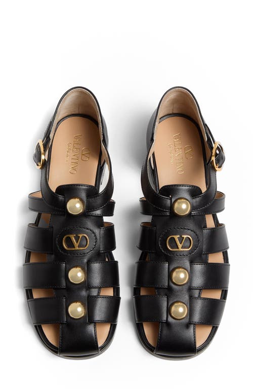 Valentino Flat Sandal In Black