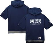 Mitchell & Ness Men's Mitchell & Ness Navy Dallas Cowboys Pre-Game Short Sleeve Pullover Hoodie