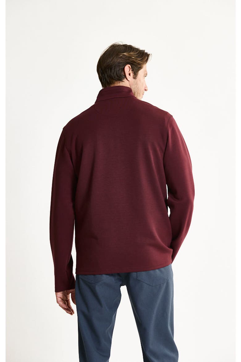 Micro Stripe Pullover Quarter Zip, Alternate, color, DARK RED