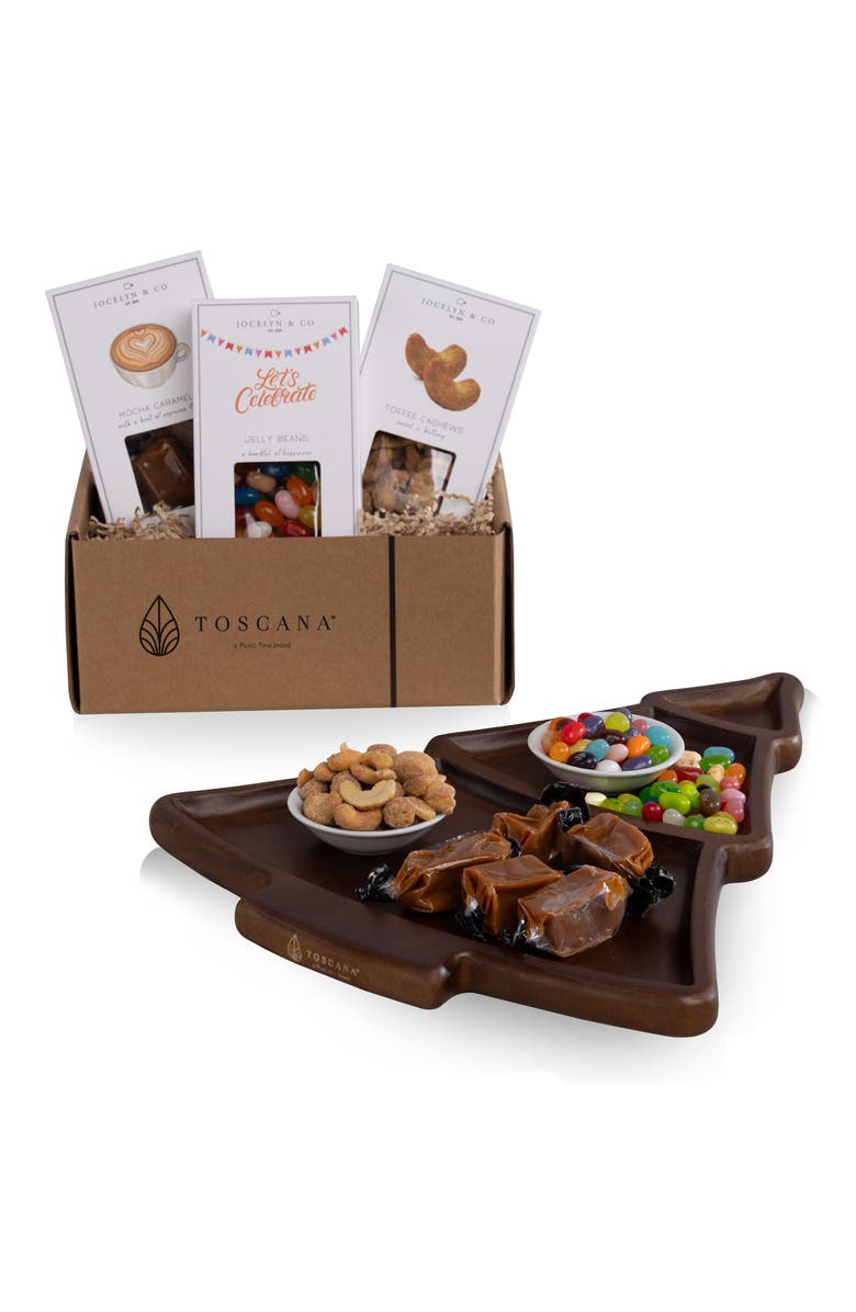 Toscana Christmas Tree Serving Tray with Gourmet Gift Pack, Main, color, 