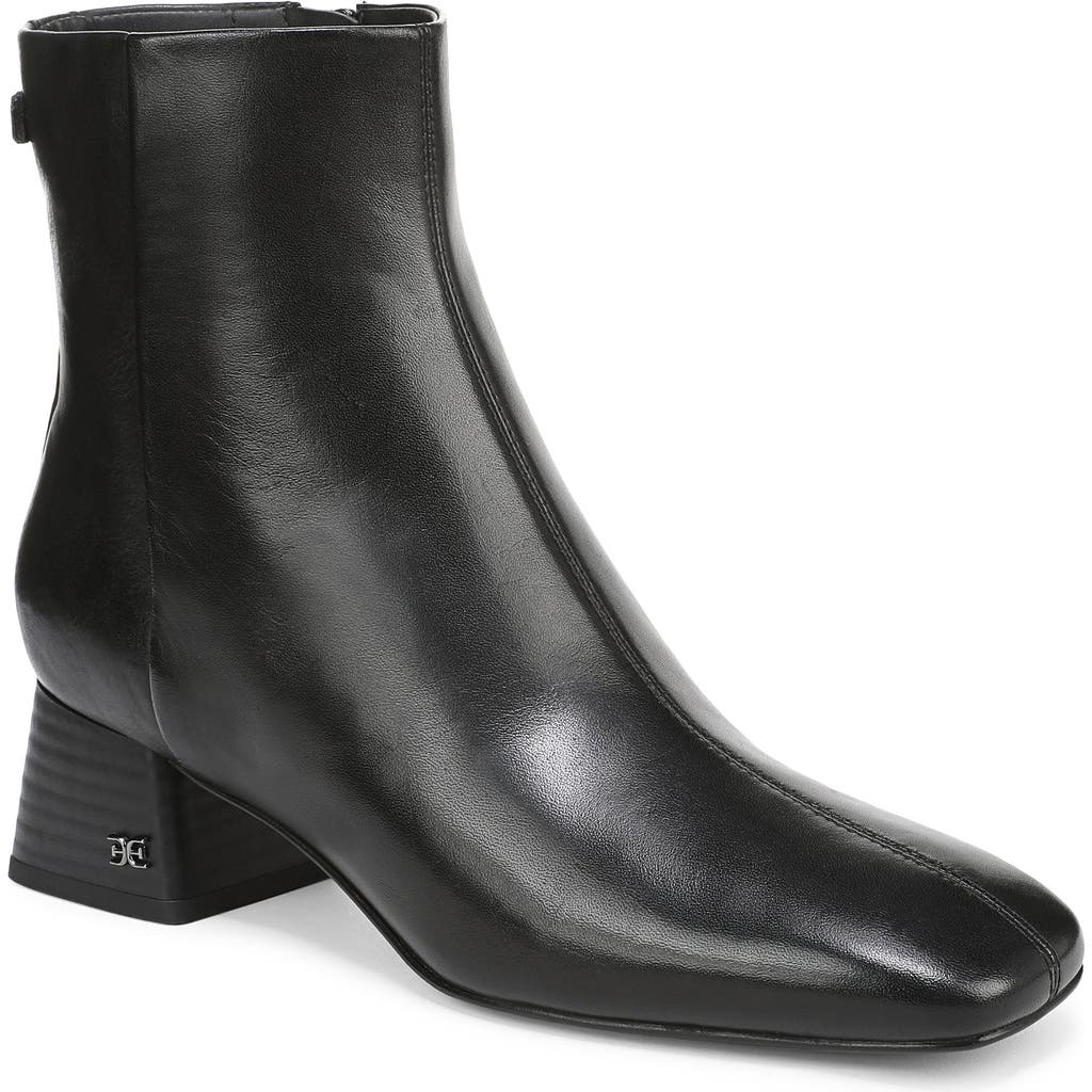 Sam Edelman Paige Square Toe Bootie In Black